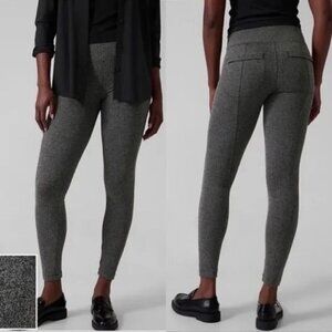 Athleta Delancey Herringbone Tights XS Black Abalone Grey 487663 Travel